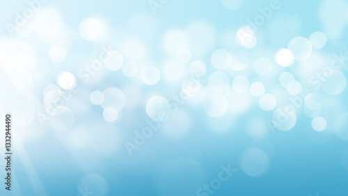Light effect with underwater bokeh blur on blue background. Abstract pattern scene. Christmas concept or fresh and beautiful nature.