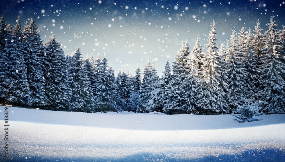 Naklejka premium beautifu christmas card with snow