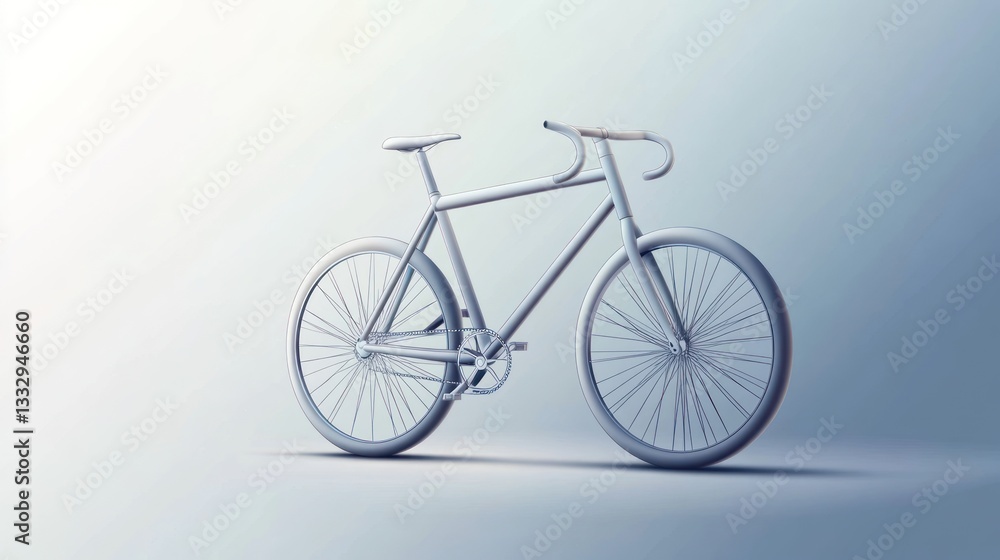 Fototapeta premium Minimalist Bicycle Design in Soft Lighting for Modern Aesthetics and Creative Projects
