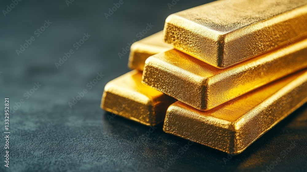 A neatly aligned collection of lustrous gold bars contrasted with a solid black background, showcasing their detailed texture and significant value A neatly aligned collection of lustrous gold bars contrasted with a solid black background, showcasing their detailed texture and significant value