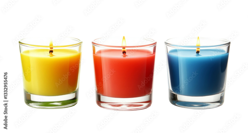 Set of candle in glass holder isolated on transparent background. Set of candle in glass holder isolated on transparent background.