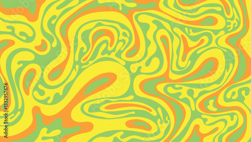 stylish horizontal bright acid trendy retro background, vibrant yellow green orange colors old-fashioned backdrop