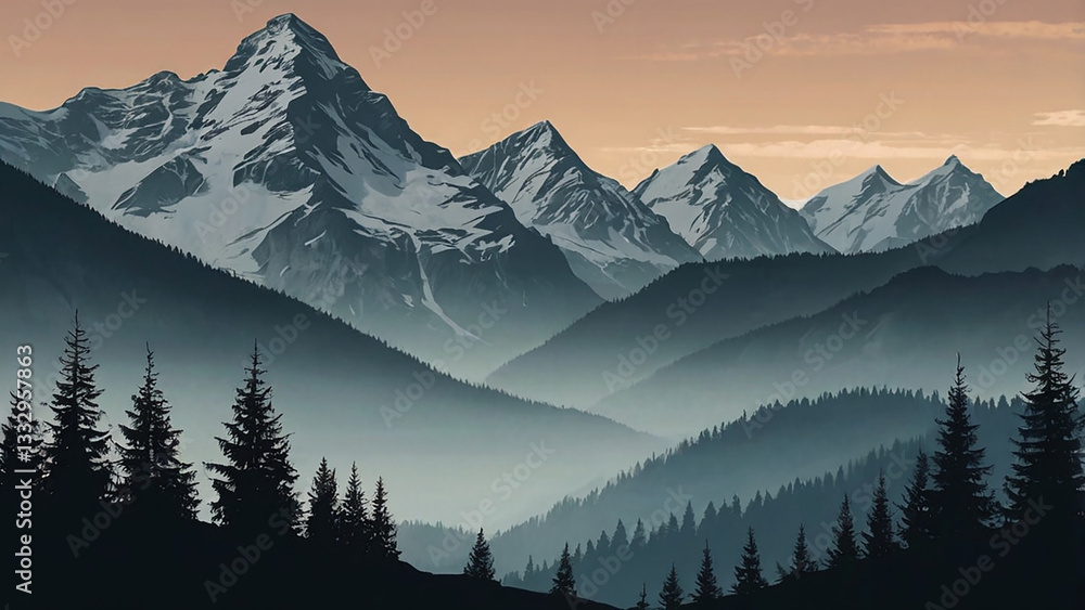 Obraz premium mountains in the morning