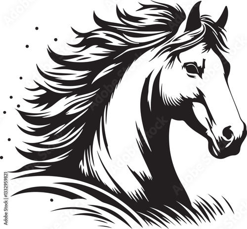 Wild Horse Stampede White Background