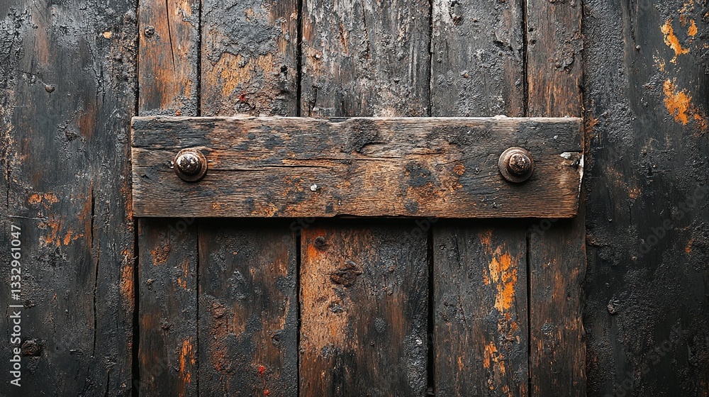 Fototapeta premium old wooden door with lock