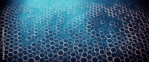 futuristic hexagonal grid p...