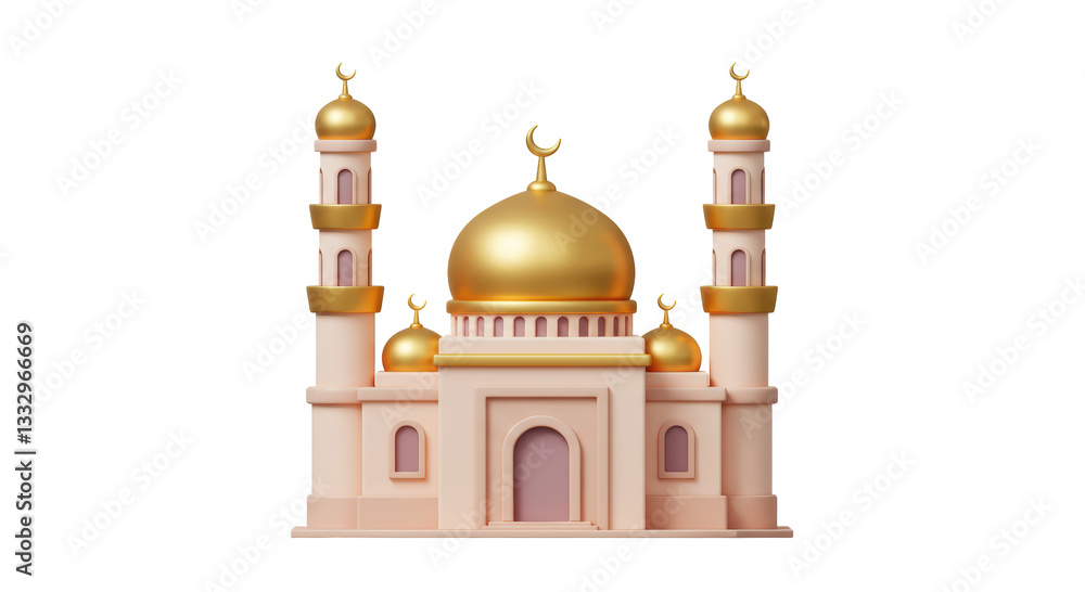 Isolated Mosque Building Illustration Isolated Mosque Building Illustration