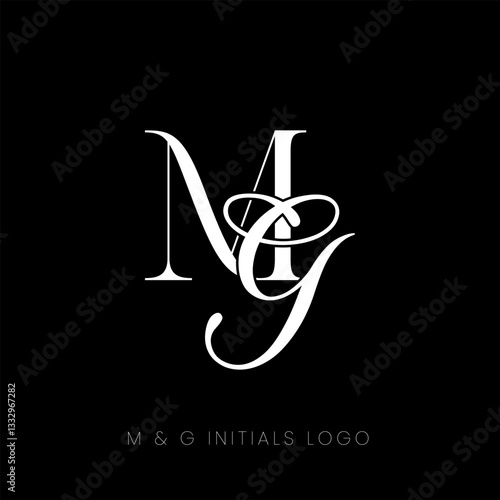 M & G initials logo vector. MG logo. MG monogram for wedding