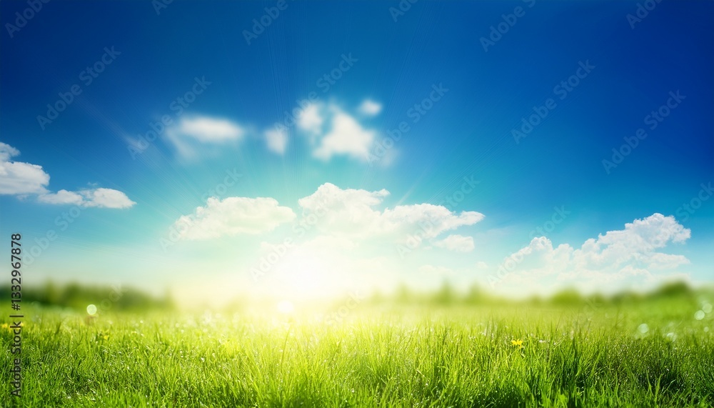 a fresh spring blue sunny sky background with blurred warm sunny glow a fresh spring blue sunny sky background with blurred warm sunny glow