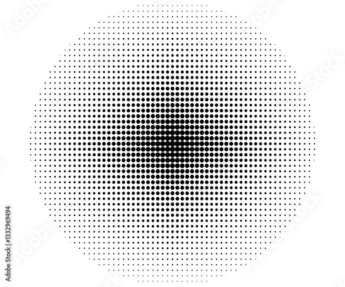 Abstract circle with halftone effect background isolated on white background