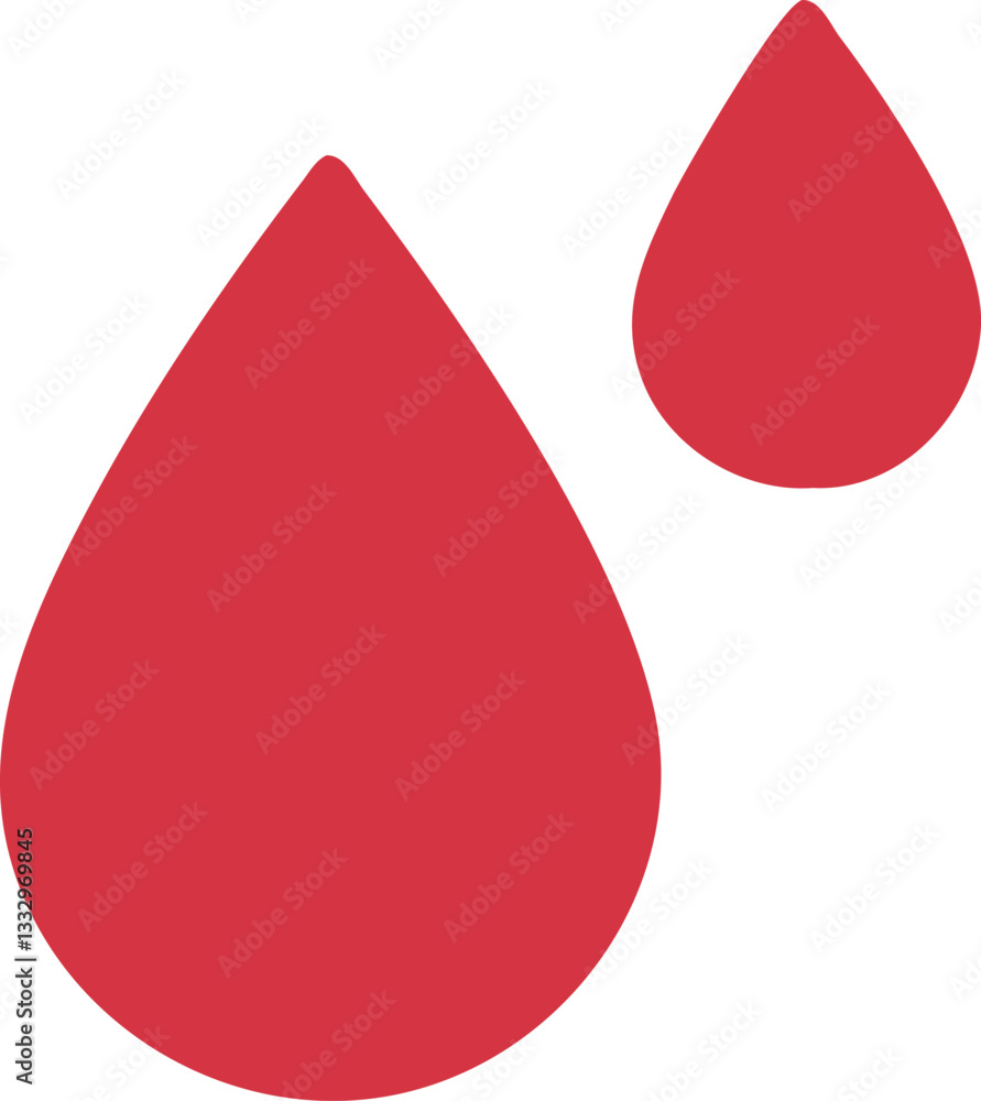 Vector, icon set of red blood drops isolated on white background Vector, icon set of red blood drops isolated on white background