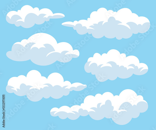 Clouds illustration weather overcast sky flat design