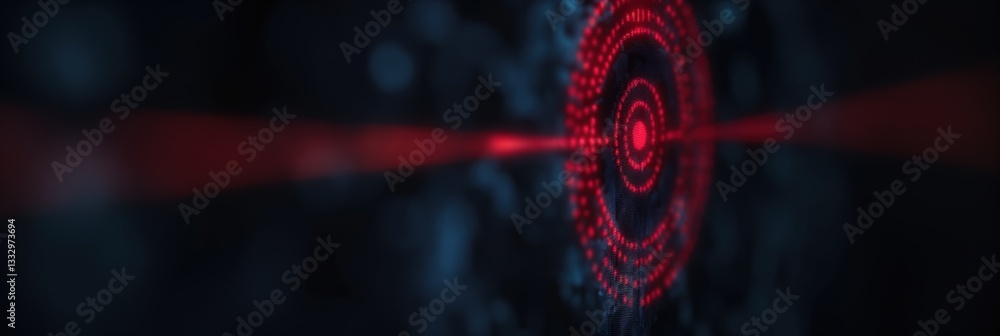 This striking image showcases a digital target with concentric red circles, symbolizing focus and precision in various modern contexts such as technology and aim.