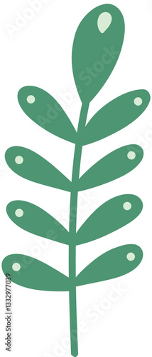 green leaf isolated on white