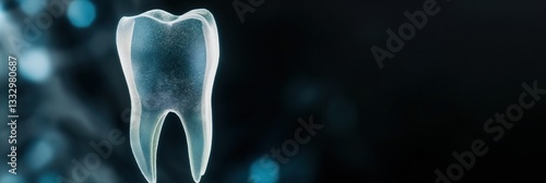 Obraz na płótnie An artistic depiction of a tooth, illustrating the importance of dental health and hygiene through a visually captivating aesthetic that combines clarity and beauty. w salonie