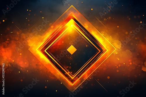 Fiery Diamond Abstract Background.