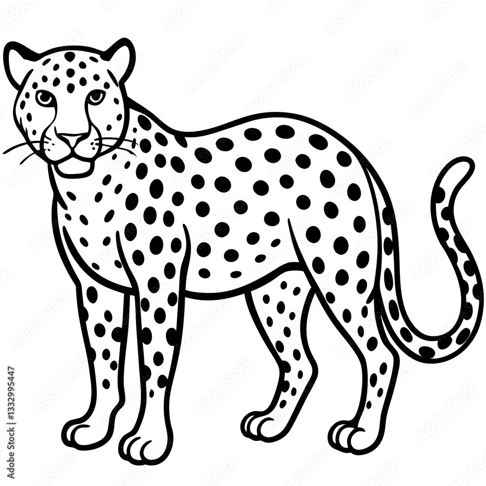 Fototapeta premium a cheetah illustration with black spots