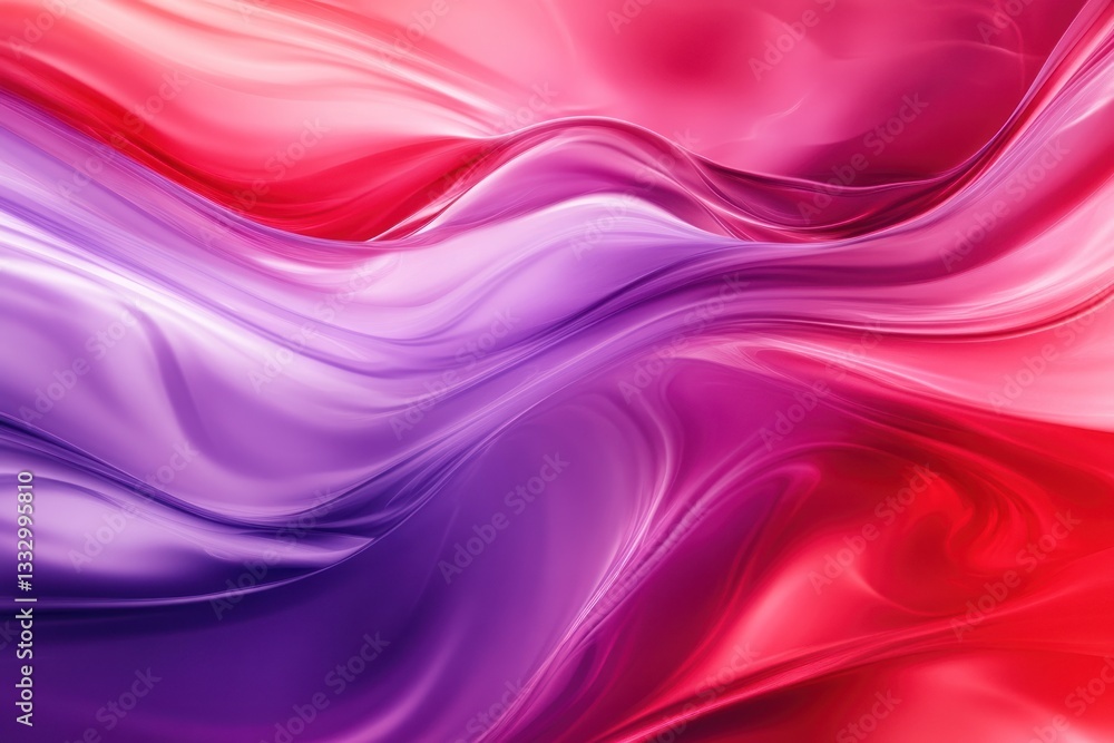 Fototapeta premium Abstract fluid waves in vibrant red and purple hues create a dynamic, colorful background for creative projects