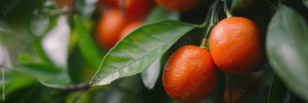 Ripening citrus fruits hang lushly from their branches, showcasing the vibrant colors in a natural setting, embodying freshness, health, and the essence of organic life. Ripening citrus fruits hang lushly from their branches, showcasing the vibrant colors in a natural setting, embodying freshness, health, and the essence of organic life.