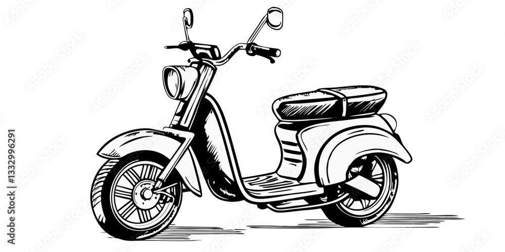 Fototapeta premium vintage scooter isolated on white background
