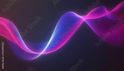 Abstract Neon Wave for Dark Background.