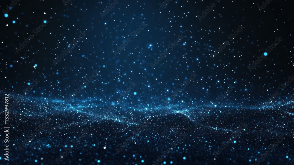 Abstract digital particles, dark space background Abstract digital particles, dark space background