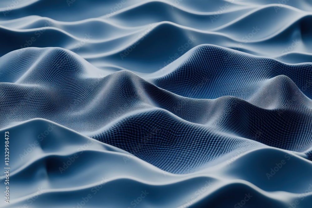 Fototapeta premium Abstract blue wave patterns creating a serene underwater effect, emphasizing fluidity and motion in design