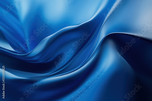 Wallpaper Mural Smooth blue fabric flowing elegantly, creating a serene atmosphere with soft light reflections in the background Torontodigital.ca