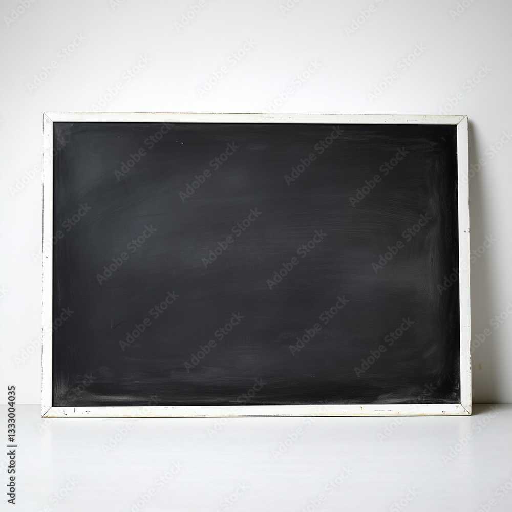 Fototapeta premium Large white blackboard with smooth surface on clean backdrop, ideal for creative ideas and presentations