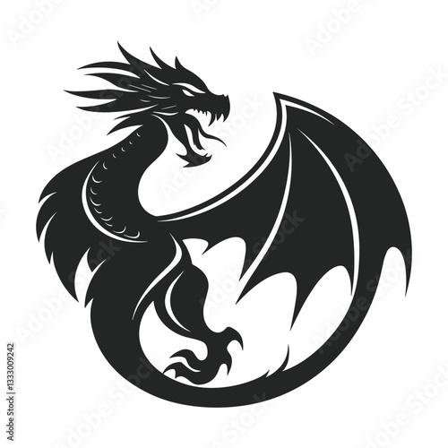 Majestic Dragon with Wings Spread