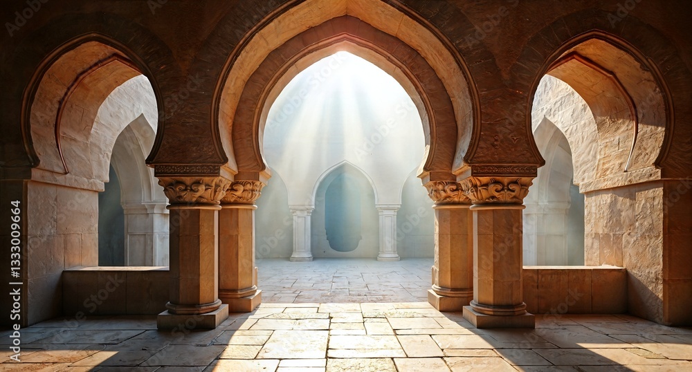 Obraz premium Sunlit Archways: A Journey Through Timeless Architecture