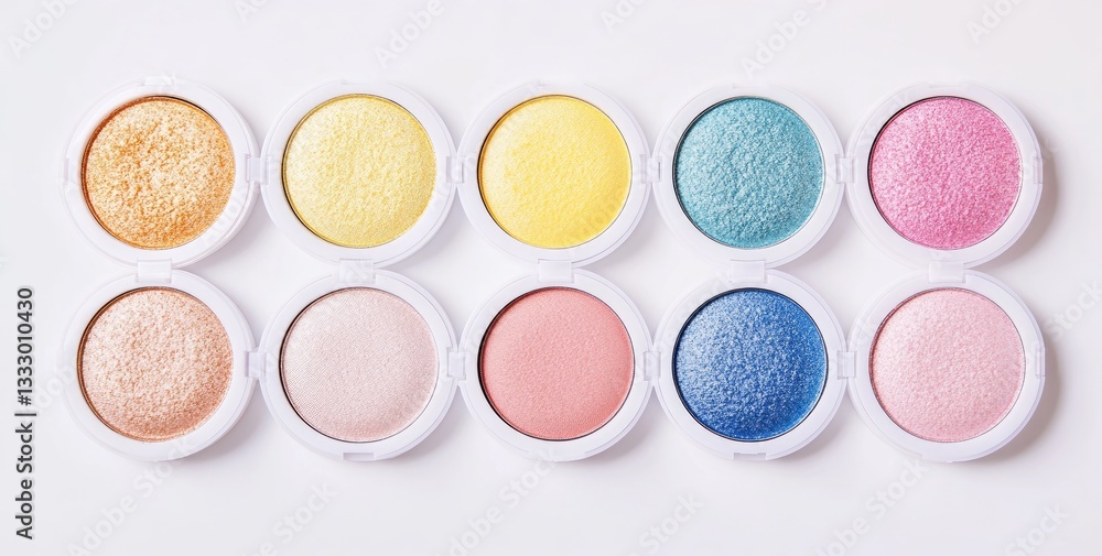 Naklejka premium Pastel eyeshadows in compact palettes