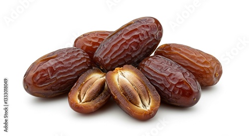 Fresh Medjool Dates Sweet Brown Fruit Close Up Isolated Healthy Snack Organic Food Dietary Fiber