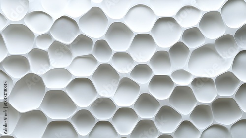 Geometric Octagonal Wall Pattern, Geometric pattern of raised octagonal shapes on a white wall