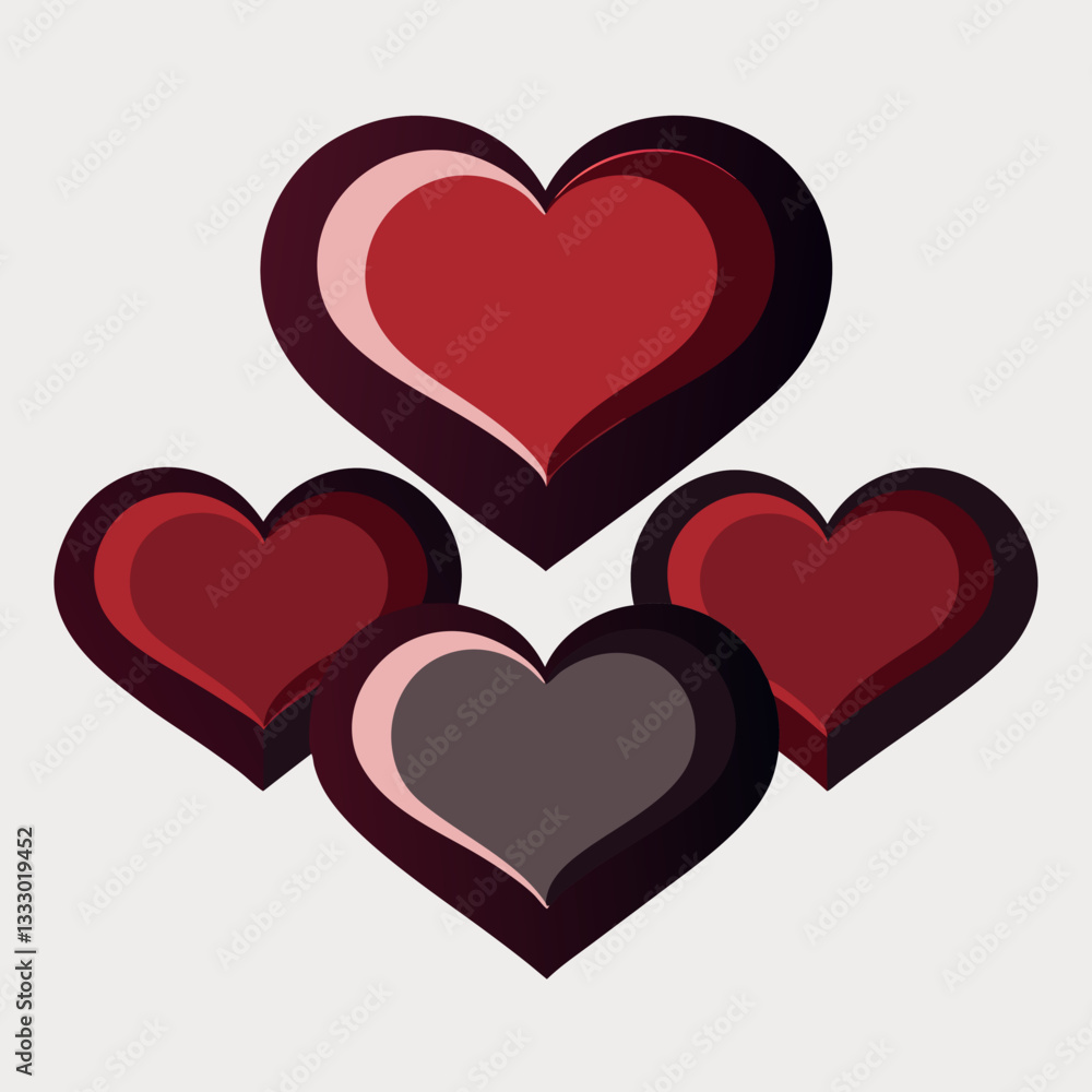 red heart on white background red heart on white background