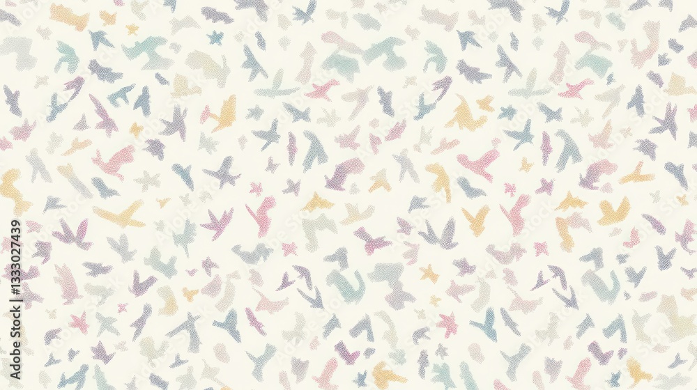 Abstract Pastel Birds Pattern Abstract Pastel Birds Pattern