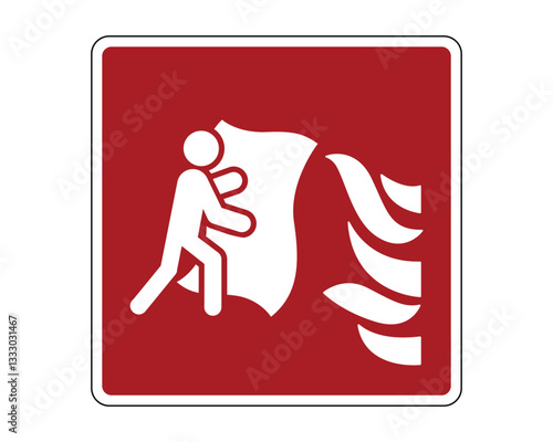 Fire Blanket Sign, Fire Protection Equipment Sign - High Quality Vector Stock Image
