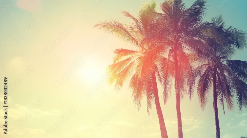 Obraz premium Tropical Sunset Palm Trees
