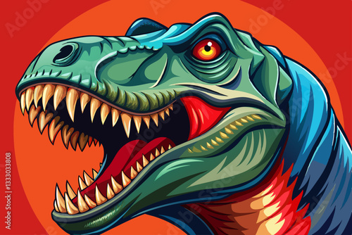 tyrannosaurus head abstract cartoon