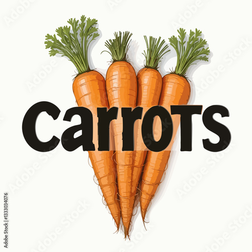 Fresh Carrots Bunch Illustration. Vector image