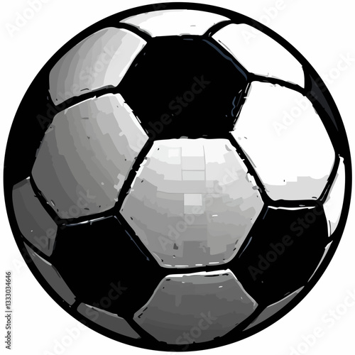 Hand Drawn Soccer Ball Illustration. Vector image