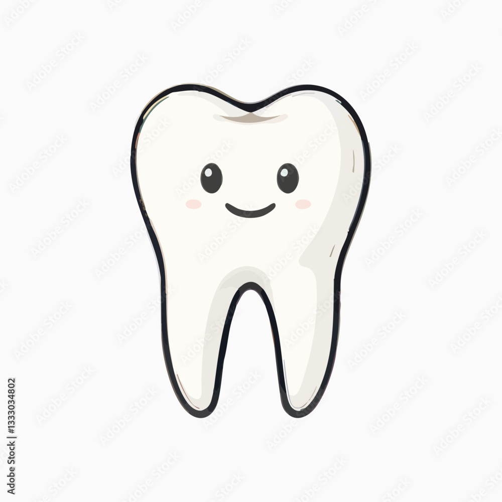 Happy Tooth Cartoon Illustration. Vector image Happy Tooth Cartoon Illustration. Vector image