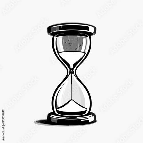 Hourglass Time Measurement Device Illustration. Vector image