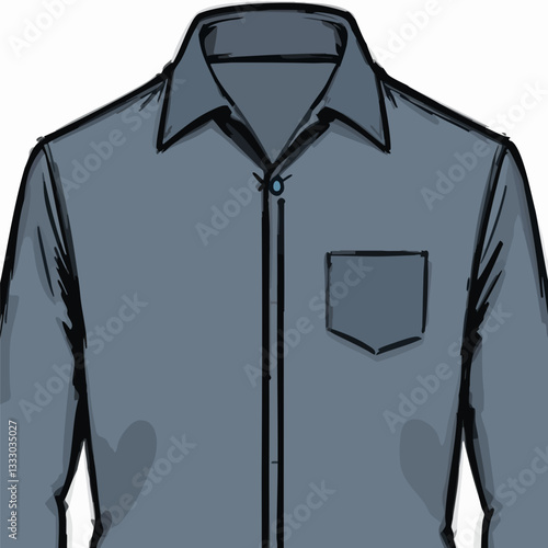 Long sleeve button down shirt illustration design template. Vector image