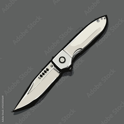 Pocket Knife Illustration Graphic Design Art. Vector image