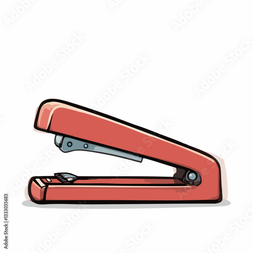 Red Stapler Illustration. Vector image