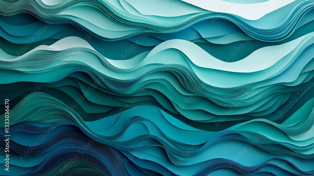 Abstract Teal Blue Paper Waves Background Texture Design Elegant Smooth Flowing Curves Modern Artistic Deep Ocean Seamless Pattern Digital Abstract Teal Blue Paper Waves Background Texture Design Elegant Smooth Flowing Curves Modern Artistic Deep Ocean Seamless Pattern Digital