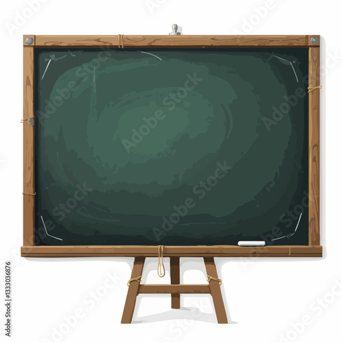 Wooden Framed Blackboard on Easel. Vector image