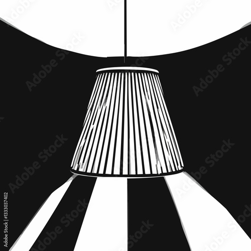 Abstract Striped Lamp Shade Illustration. Vector image