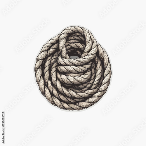 Coiled Rope Vector Illustration. Vector image